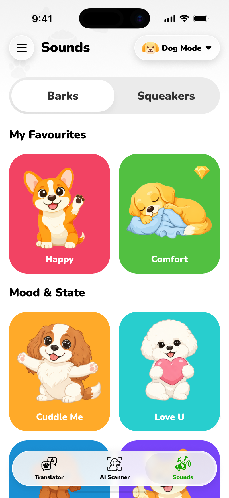 PawChat library of playful pet sounds